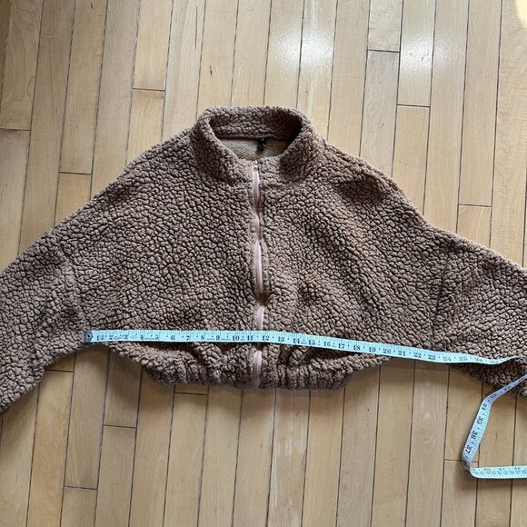 ZAFUL Sherpa Faux Fur Cropped Teddy Bomber Jacket - size small - Picture 7 of 8